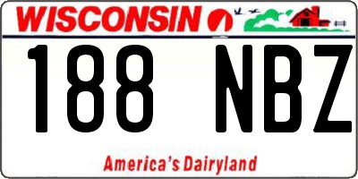 WI license plate 188NBZ