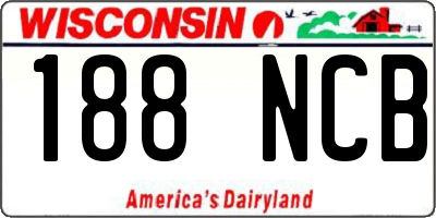 WI license plate 188NCB