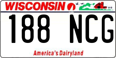 WI license plate 188NCG