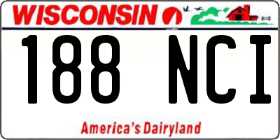 WI license plate 188NCI