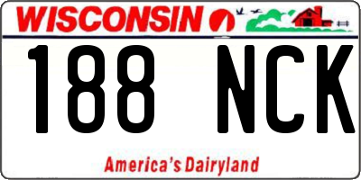 WI license plate 188NCK