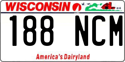 WI license plate 188NCM