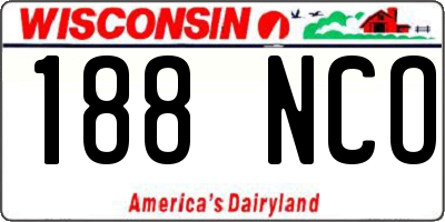 WI license plate 188NCO