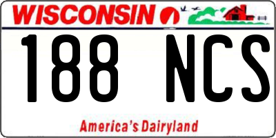 WI license plate 188NCS