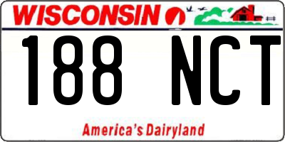 WI license plate 188NCT