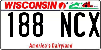 WI license plate 188NCX