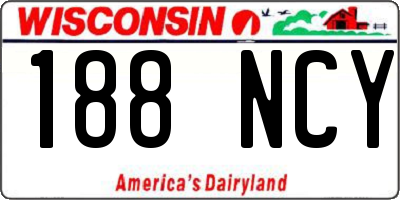 WI license plate 188NCY