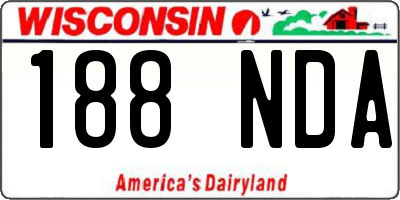 WI license plate 188NDA