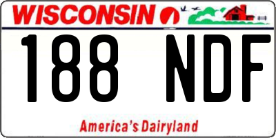 WI license plate 188NDF