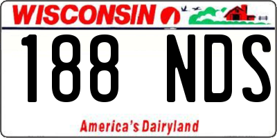 WI license plate 188NDS