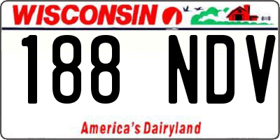WI license plate 188NDV
