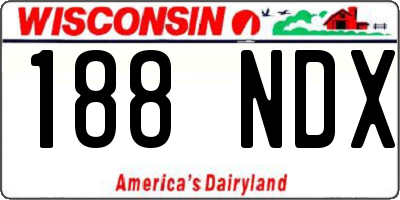 WI license plate 188NDX
