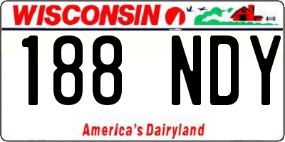 WI license plate 188NDY