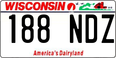 WI license plate 188NDZ