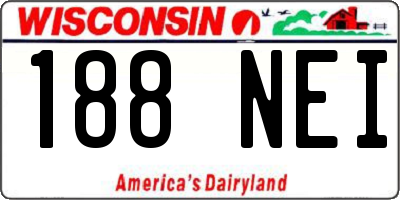 WI license plate 188NEI