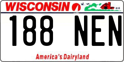 WI license plate 188NEN