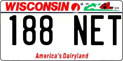 WI license plate 188NET