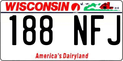 WI license plate 188NFJ