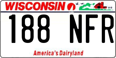 WI license plate 188NFR