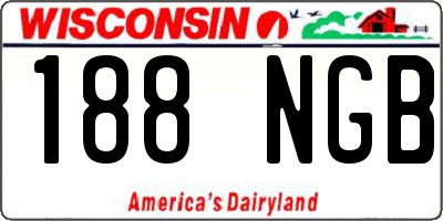 WI license plate 188NGB