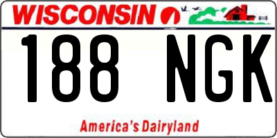 WI license plate 188NGK