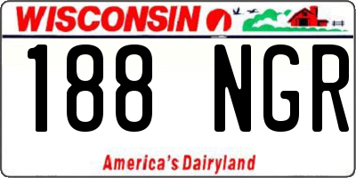 WI license plate 188NGR