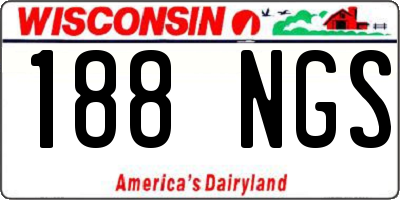 WI license plate 188NGS
