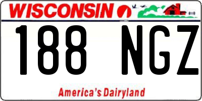 WI license plate 188NGZ