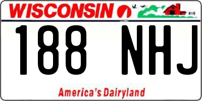 WI license plate 188NHJ