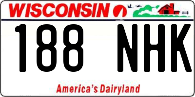 WI license plate 188NHK