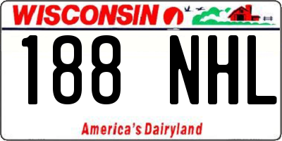 WI license plate 188NHL