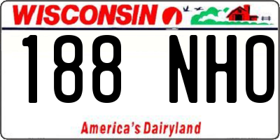 WI license plate 188NHO