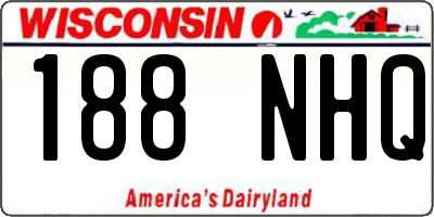 WI license plate 188NHQ