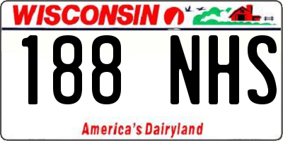 WI license plate 188NHS