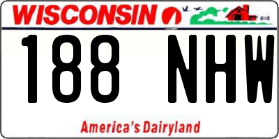 WI license plate 188NHW
