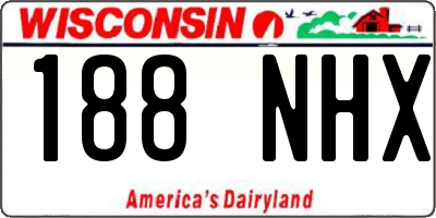 WI license plate 188NHX
