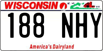 WI license plate 188NHY