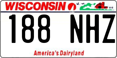 WI license plate 188NHZ