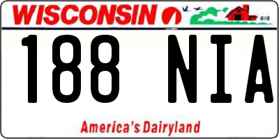 WI license plate 188NIA