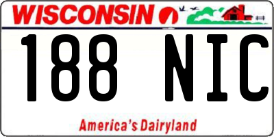 WI license plate 188NIC
