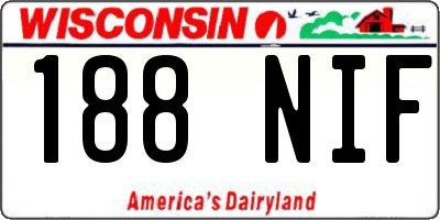 WI license plate 188NIF