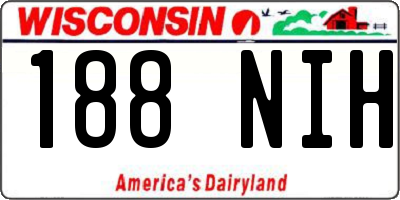 WI license plate 188NIH
