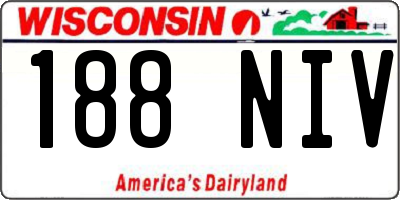 WI license plate 188NIV