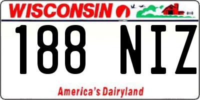WI license plate 188NIZ