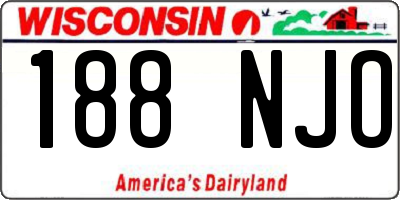 WI license plate 188NJO