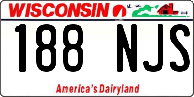 WI license plate 188NJS