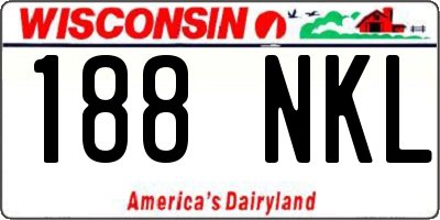 WI license plate 188NKL