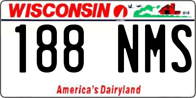 WI license plate 188NMS