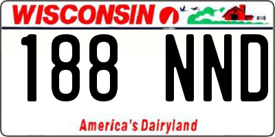 WI license plate 188NND