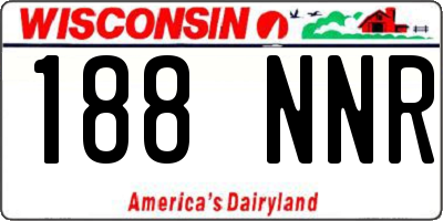 WI license plate 188NNR
